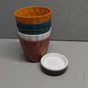 6 Inch Indoor Planter Pots with Drainage Hole and Tray Saucer,Flower Pots for Indoor Outdoor Garden Plants and Flowers, Multicolor, 5 Packs