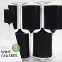 PLASTICPRO 10 Pack Plastic Wine Goblets 14 oz Two Tone Elegant Disposable Wine Glasses with Stem Reusable Hard Plastic Drinking Glasses for Parties Weddings, Black and Clear