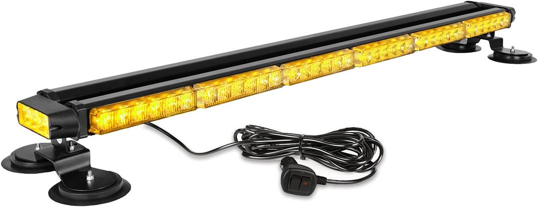 ASPL 38.5" 78 LED Strobe Light Bar Double Side Flashing High Intensity Emergency Warning Flash Strobe Light with Magnetic Base for Safety Construction Vehicles Tow Trucks Pickup (Amber)