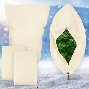 yeestone 2 Pack Plant Covers Freeze Protection, 47" X 71" Large Frost Cloth Plant Freeze Protection, Frost Blankets for Winter Outdoor Plants Tree Shrub Rose Bush, with Drawstring