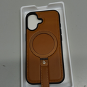 iPhone 17 Leather Case with Stand, Anti-Slip Grip Ring, Fits for MagSafe (Brown, IP17-6.3inch)