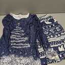 SWOMOG  Christmas Pajama Matching Sets Holiday Christmas Jammies Christmas PJs Matching Xmas Pjs for Adults Blue Christmas Tree Large