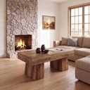 LITTLE TREE Rectangle Coffee Table, 47 Inches Coffee Table for Living Room, 47.24" W x 23.62" D x 19.68" H