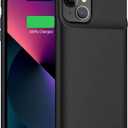 Battery Case for iPhone 13, Enhanced 7000mAh Ultra Thin Portable Protective Smart Charging Case Support Carplay Compatible with iPhone 13 (6.1 inch) Rechargeable Extended Battery Charger Case (Black)