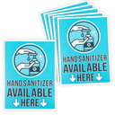 Store Safety Signs,"Hand Sanitizer Available Here" (9 x 12 in, 6 Pack)
