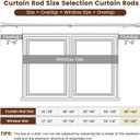 1 Diameter Curtain Rods Itself is 30 to144 inch 1 Pack Fit 30-142 inch, 66 to 120 inch Window with Heavy Duty Adjustable Rod Curtain Splicing Silver Extra Long Curtain Rod for Windows