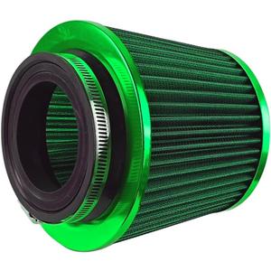 Car Clamp-On Air Intake Filter, 3 In 3.5 In 4 In Round Tapered Vehicle Cone Air Filters, High-Performance  Washable Auto Replacement Intake Filtering Accessories, Universal Fit (Green)