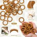 Thenshop 50 Pcs Decorative Wooden Napkin Rings Bulk Exquisite Round Dining Table Napkin Holder Buckles for Elegant Dining Valentine's Day Wedding Harvest Holiday Parties Home Gifting Mini Hanging Ring