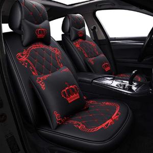 Leather Car Seat Covers,Full Coverage Seat Covers,Universal Automotive Seat Covers for Cars,SUVs,Trucks and Sedans,Black Red, 
Universal Fit