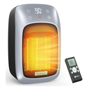 Brightown Plug In Space Heater for Indoor Use, 800W Small Wall Outlet Heater with Remote and Thermostat, LED Display, 12H Timer, Overheat Protection for Bathroom Bedroom Office Home