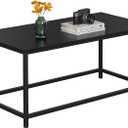 SAYGOER Black Coffee Table Simple Modern Rectangular Center Table Open Space Minimalist for Living Room Home Office Industrial Cocktail Tables, Easy Assembly, 39.37 x 19.69 x 17.72