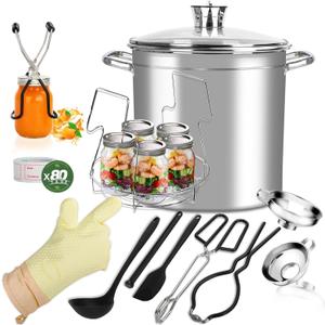 Canning Pot Canning Supplies Starter kit,21.5 QT Pots Stainless Steel Canning Tool Kit,12 Piece Beginners Tools Set Water Bath Canner with Rack