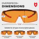 NoCry Blue Light Blocking Safety Glasses Over Eyeglasses with 100% UV Protection UV Light Protection with Anti-Fog & Anti-Scratch Lenses; ANSI Z87.1 Certified Adjustable Temples with Anti-Slip Tip