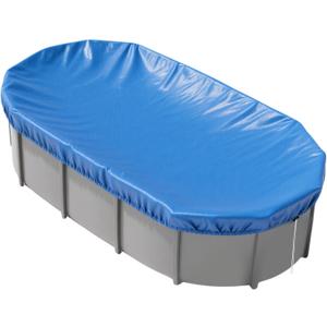 16x10 FT Oval Pool Cover for Above Ground Pools,Solar Oval Pool Cover Protector with Drawstring for Cold and UV Resistant,Dustproof -All-Weather Protection(Blue), 18.3 ft x 11.2 ft x 20 in