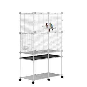 STILLCOVE Standing Large Bird Cage, Parakeet Cage with Detachable Stand & Wheels, Wide Flight Birdcage for Parrot Cockatiel Conure Budgie Canary Finch Lovebird Large 27.56" × 13.78" × 47.24"