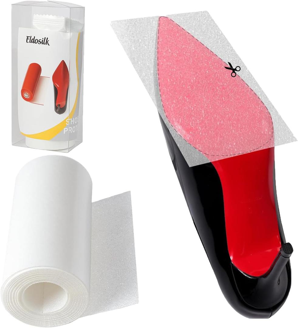 Eldosilk 39 in Clear Sole Protector for High Heel Shoes  Anti-Slip Transparent Sole Guard Stickers  Compatible with Christian Louboutin Bottom Heels  Crystal Shoe Sole Protector Pad(5 * 39 in)