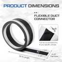 Zonon 6-1/2 x 50 ft Vinyl Flexible Duct Connector Canvas Duct Connector Roll for Dryers Range Hoods HVAC Kitchen and Other Household Scenarios