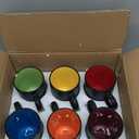 Lifecapido Set of 6 Modern Black Ceramic Coffee Mugs, 16 Ounce Capacity, Perfect for Home Use (1Black Exterior Solid Color Interior)