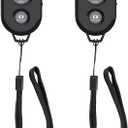 Wireless Camera Remote Shutter for Smartphones (2 Pack), zttopo Wireless Phone Camera Remote Control Compatible with iPhone/Android Cell Phone - Create Amazing Photos and Selfies, Wrist Strap Included (Black+Black)