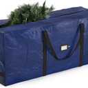 Zober Christmas Tree Storage Bag - Fits 7.5 Ft Artificial Trees - Plastic, Waterproof Christmas Tree Bag For Storage Box For Xmas - Strong, Durable Handles - Label Card Slot - Navy Blue