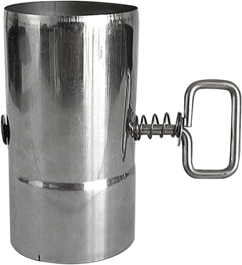 Eagles 1Pack 2.36" (6cm) Stove Pipe with Damper Control, 4.72" (12cm) Length Stainless Steel Chimney Flue Pipe - Outdoor Camping Wood Stove Accessories