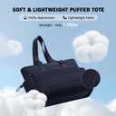 Roulens Tote Bag for Women 2 Set Puffer Tote Bag with Adjustable Top-handle, Quilted Shoulder Handbag for Work/Travel (Black)