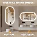Oval LED Bathroom Mirror, Backlit + Front Lit Vanity Mirror Gold Frame