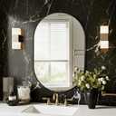 Black Oval Bathroom Mirror for Wall, 20"x30" Bathroom Vanity Mirror for Over Sink, Bedroom, Living Room, Entryway, Metal Frame & HD Shatterproof Glass, Wall Mounted Horizontally or Vertically(Black)