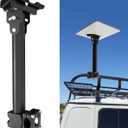 Starlink Mini Mount for RV Ladder, Starlink Mounting Kit with Adjustable Starlink Pipe Adapter, Camper Roof Railing Mount Installation Range 0.8-1.1 (Black)