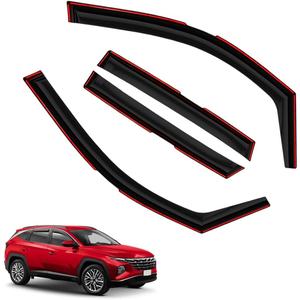 in-Channel Window Visors Rain Guards FIT Hyundai Tucson 2022-2025 (2022-2025)  4-Piece in-Channel Dark-Smoke Polycarbonate Vent Deflectors