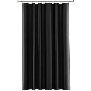 Zenna Home Fabric Shower Curtain Liner, Water Repellent Soft Microfiber Cloth Liner for Showers and Bathtubs, Washable Shower Curtain Fabric with Weighted Hem, 70 x 72 Inch, Black