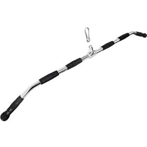 47In LAT Pull Down Bar Attachment: Heavy Duty Lat Pulldown Bar with Full Rotation & Rubber Handle for Gym Home Pulley Cable Attachments