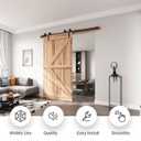 EaseLife 7.5FT Bypass Double Sliding Barn Door Hardware Kit,Single Track, Slide Smoothly Quietly, Easy Install (7.5FT Track Kit for Double 50" Wide Door)