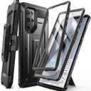 SUPCASE for Samsung Galaxy S24 Ultra Case with Stand, [Unicorn Beetle Pro] [2 Front Frames] [Built-in Screen Protector & Belt-Clip] Military-Grade Protection Phone Case for Galaxy S24 Ultra, Black