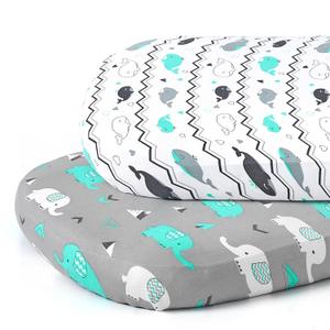 Stretch Fitted Bassinet Sheet Set BROLEX 2 Pack Cradle Sheets for Bassinet Pad/Mattress,Unisex Boys Girls,Ultra Soft,Elephant Whale (Elephant Whale)