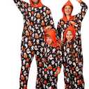 VNVNE Matching Halloween Onesie Pajamas for Family/Couples/Women/Men, Skeleton Holiday 1 pc Adults Pjs Sleepwear Size S