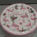 100Pcs Flamingo Christmas Paper Plates 9 Inch Hawaiian Pink Christmas Flamingo Disposable Plates Holiday Plate Tableware Sets for Baby Shower Winter Xmas Hawaii Beach Tropical Theme Party Decoration