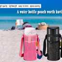 Water Bottle Holder with Strap, Premium Water Bottle Carrier with Strap Easy Clean, Light Water Bottle Carrier Bag, Water Bottle Holder with Pocket for Hiking, Walking, Travel