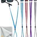 SIGONNA Eye Glasses String Holder Straps - Sports Sunglasses Strap for Men Women - Eyeglass Holders Around Neck - Glasses Retainer Cord Chains Lanyards (28 inches, Black Blue, Lilac Purple, Red Black, White Black)