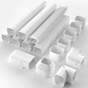 4'' 23Ft Mini Split Line Set Cover Kit for Minisplit Ductless Linset Air Conditioners and Heat Pumps, Central AC Decorative Upgraded UV-Proof Strong & Durability PVC Pipe, White