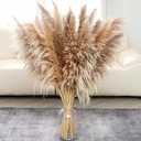 20 Stems Natural Pampas Grass Decor 40" Tall Dreid Pampas Grass for Wedding, Party, Farmhouse, Brown Dreid Flowers Boho Home Decor