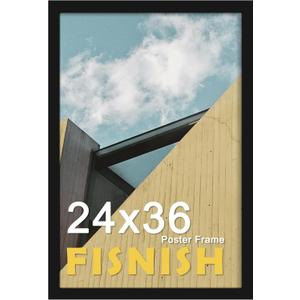 24x36 Poster Frame Black, with Plexiglass and Wall Mounting, 1 Pack