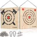 Axe Throwing Wooden Target & Knife Throwing Wooden Target with Steel Chain