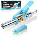 SHALL Grease Gun Coupler, Quick Release & Strong Locking Grease Gun Couplers w/Zerk Fittings Cleaner, 10000 PSI High Pressure Grease Gun Tips, Compatible with All Grease Guns 1/8" NPT Grease Fittings