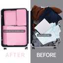 BAGAIL 4 Set/6 Set/8 Set Compression Packing Cubes Travel Accessories Expandable Packing Organizers (Cloth Pattern, 4-Pink)