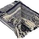 DII Braided Striped Decorative Throw Blanket, 50x60, Navy
