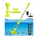 Pool Blaster Max Cordless Handheld Spa Hot Tub Vacuum- Cordless Small Above Ground Pool Cleaner With 2 Brush Heads, 90 Mins Running Time, Yellow