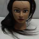 Traininghead 100% Real Hair Mannequin Head Training Head Cosmetology Doll Head Manikin Practice Head Hairdresser With Free Clamp Holder Female (Black Hair A)
