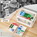 24 QT Medicine Organizer - Extra Large Medicine Storage Box,Empty First Aid Kit Portable Medical Supply Organizer with Removable Tray, Multipurpose Clear Medicine Cabinet Organizer with Wheels