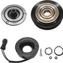 A/C Compressor Clutch Assembly Kit Plate Pulley Bearing Coil 1912 Replacement for 2008 2009 2010 Dodge Ram 1500, AC Air Conditioning Compressor Clutch Coil Auto Repair Kit